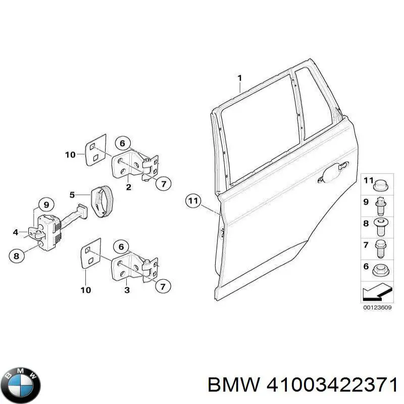 Bisagra de puerta delantera izquierda para BMW X3 (E83)