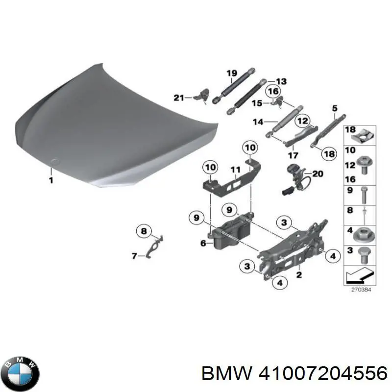 Bisagra, capó del motor derecha para BMW 7 (F01, F02, F03, F04)