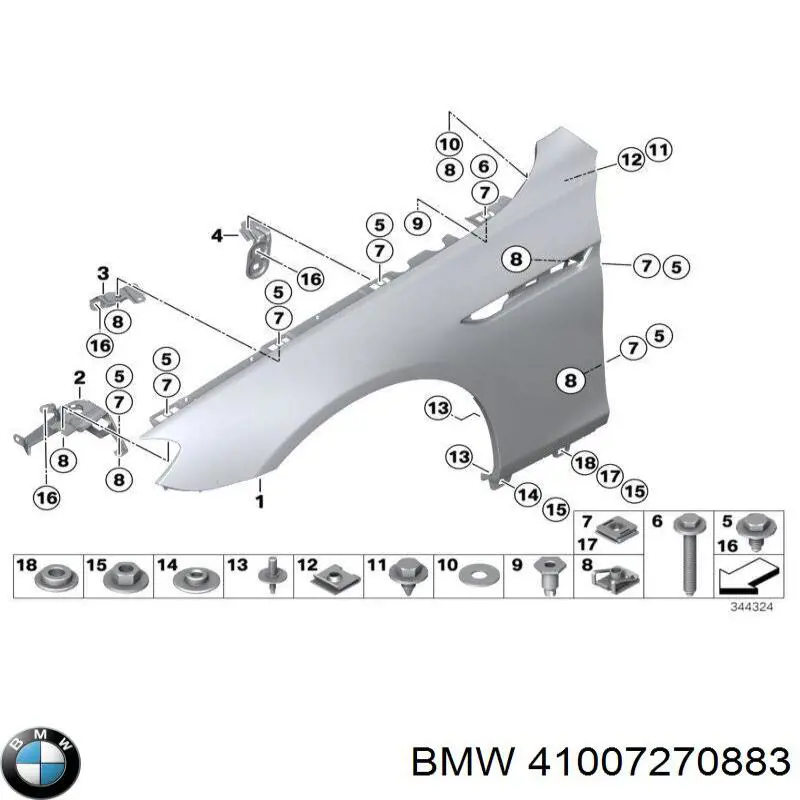 Bisagra, capó del motor izquierda para BMW 5 (F10)