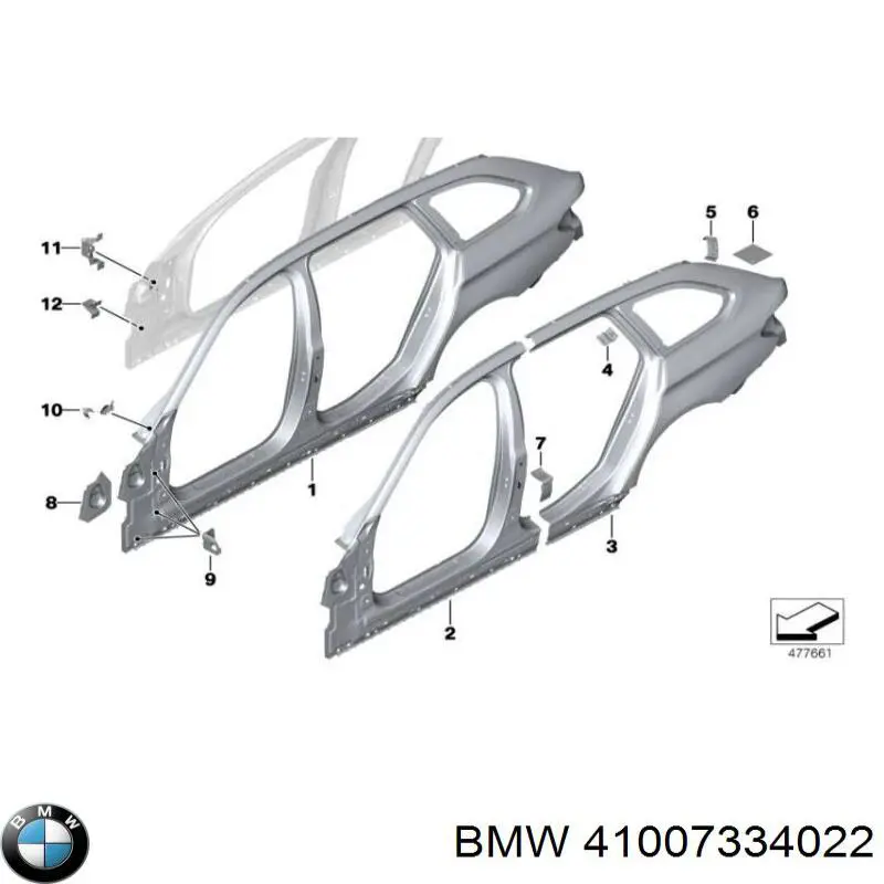 41007334022 BMW guardabarros trasero derecho