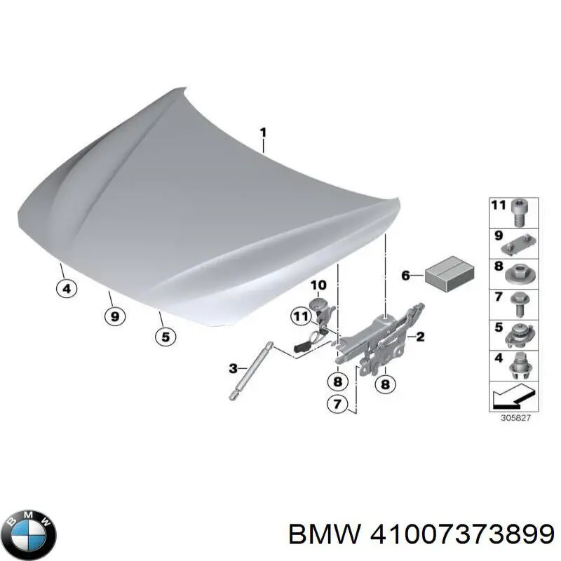 41007373899 BMW capó del motor