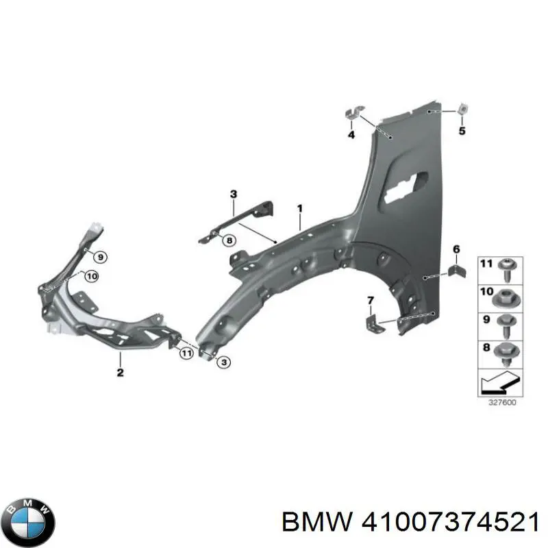 Guardabarros delantero izquierdo MINI Cooper (F55)