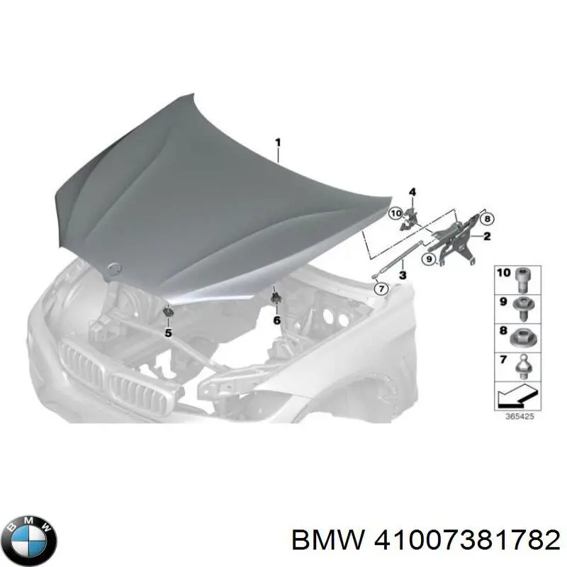 Comprar 41007381782 BMW Bisagra derecha del capó