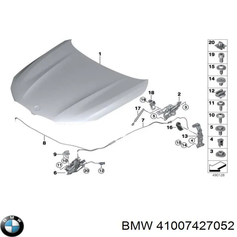 Bisagra derecha del capó BMW 41007427052 precio, desde 81,51 EUR