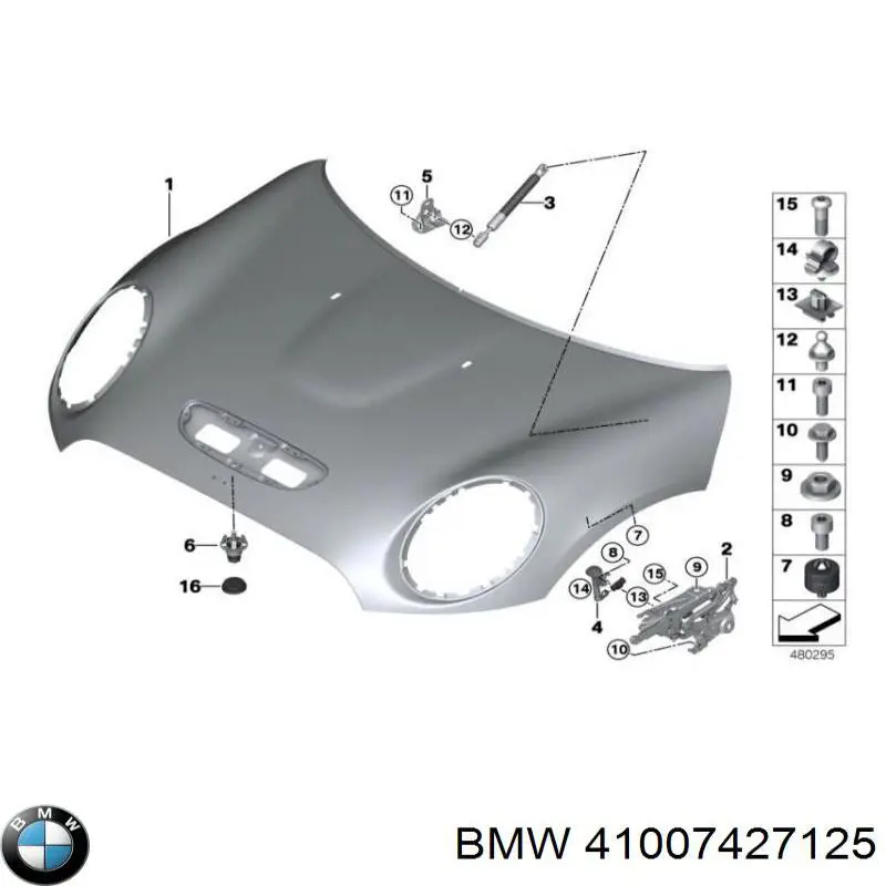 Bisagra izquierda del capó BMW 41007427125 precio, desde 76,67 EUR