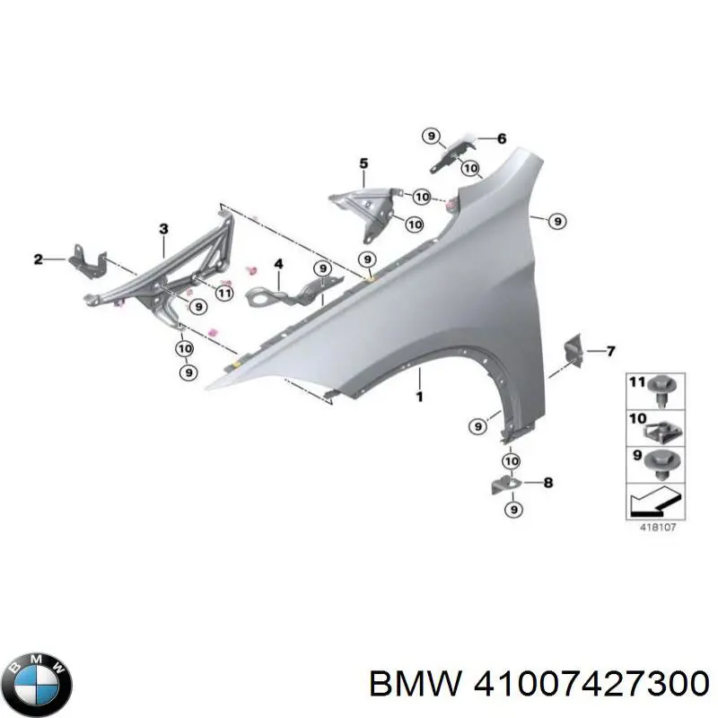 Guardabarros delantero derecho para BMW X1 (F48)