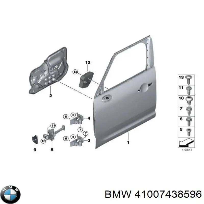 41007438596 BMW Puerta delantera derecha
