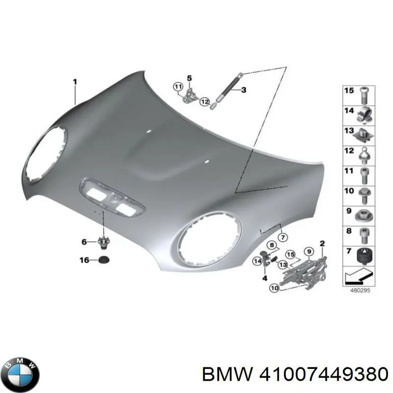Bisagra derecha del capó BMW 41007449380 precio, desde 120,61 EUR