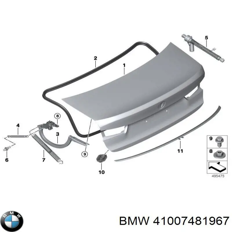 Bisagra de la tapa del maletero BMW 41007481967 precio, desde 102,91 EUR
