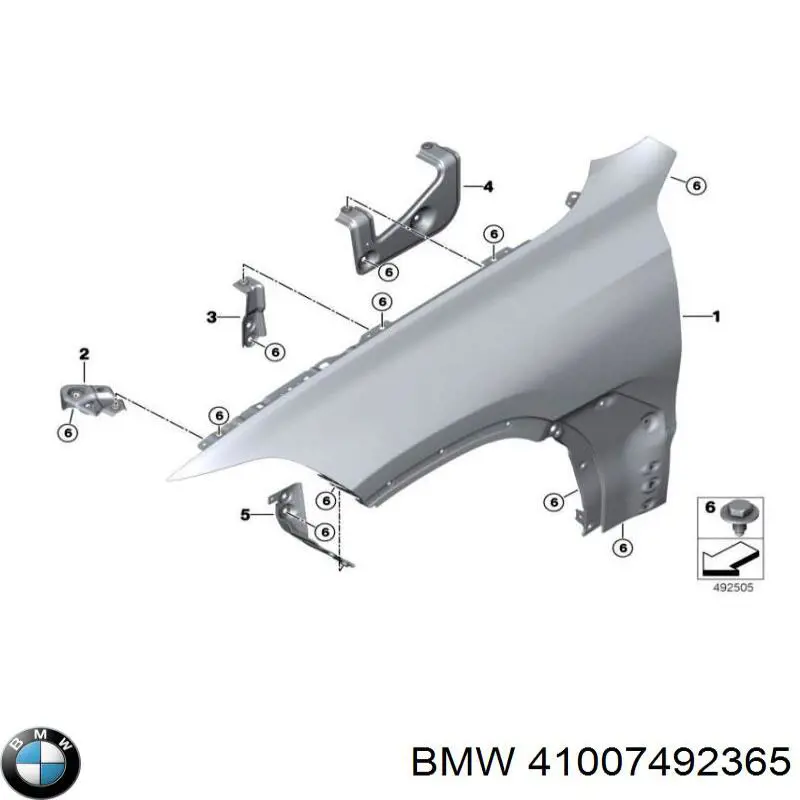 41007492365 BMW Soporte superior de guardabarros delantero izquierdo