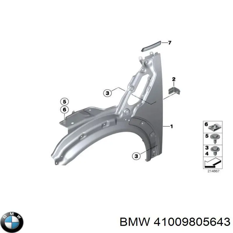 41009805643 BMW guardabarros delantero izquierdo