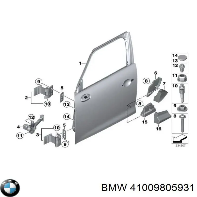 41009805931 BMW Bisagra de puerta delantera izquierda