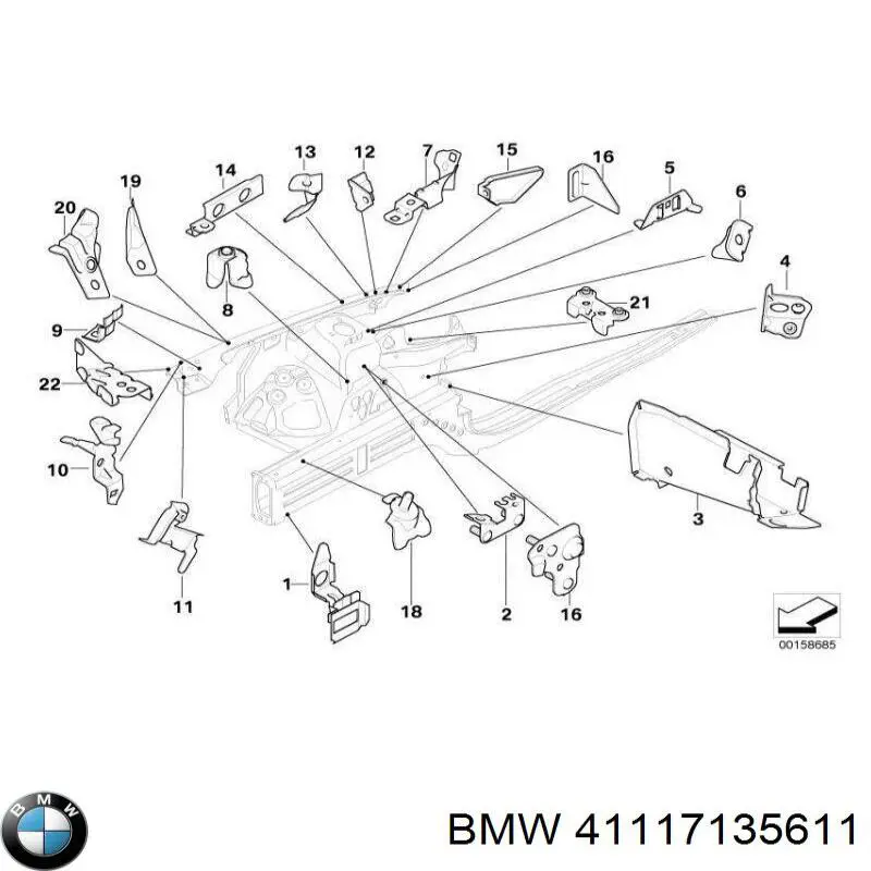 Larguero delantero izquierdo del bastidor BMW 41117135611 precio, desde 75,62 EUR
