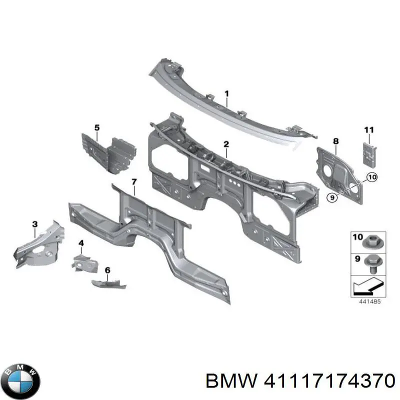 41117174370 BMW soporte de radiador superior