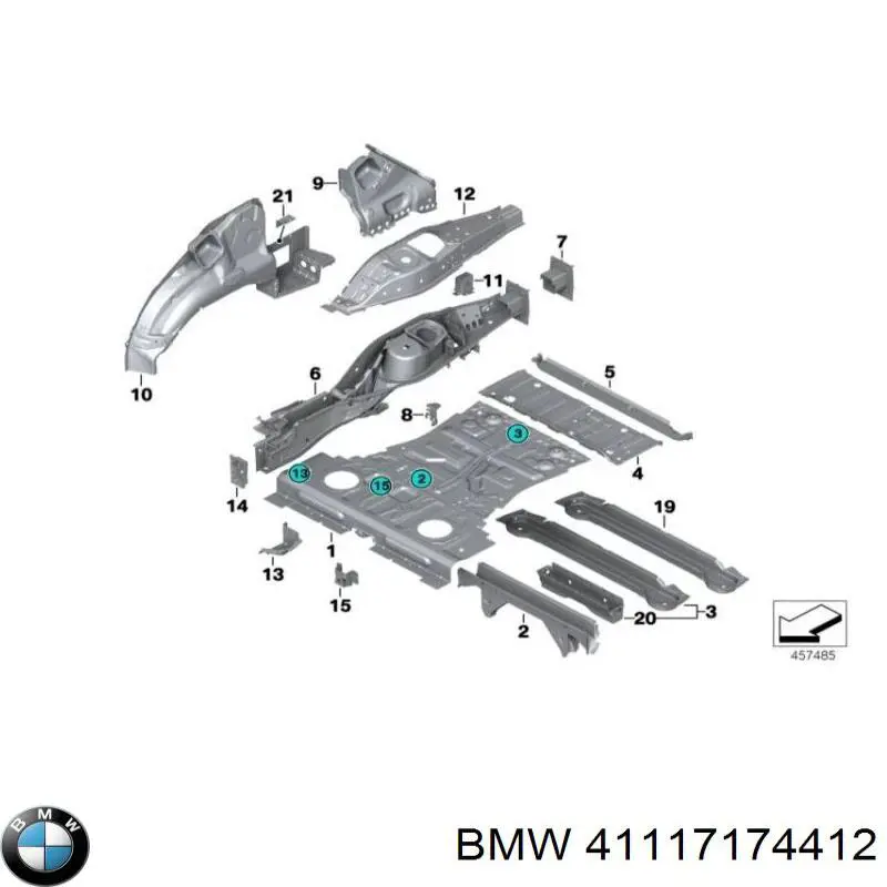 41117174412 BMW panel trasero de maletero