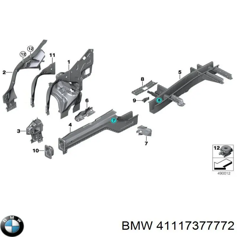 41117377772 BMW faldilla guardabarro delantera derecha