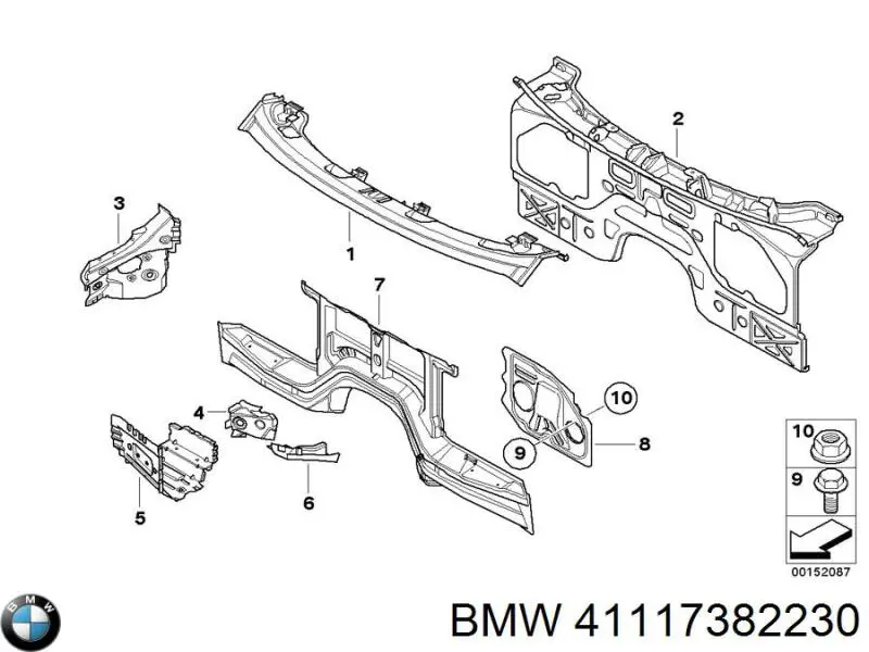 Soporte superior del radiador (panel de montaje de faros) BMW 41117382230 precio, desde 498,20 EUR