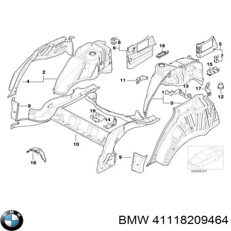 41118209464 BMW larguero trasero derecho