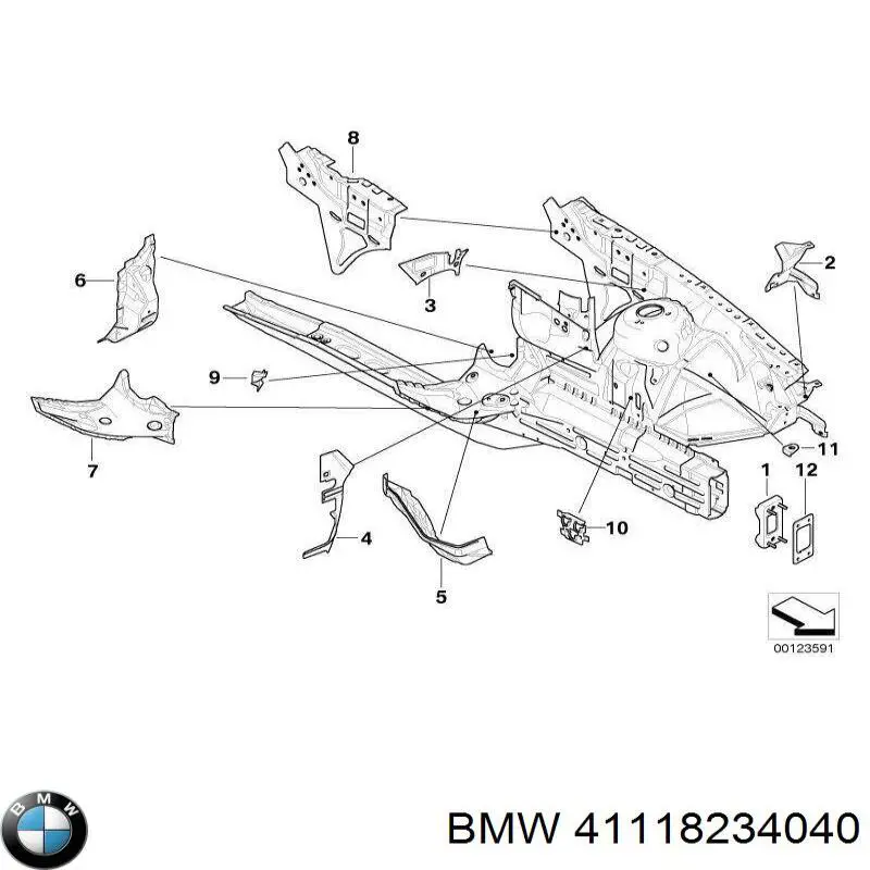 Longuero del chasis delantero derecho para BMW 3 (E46)