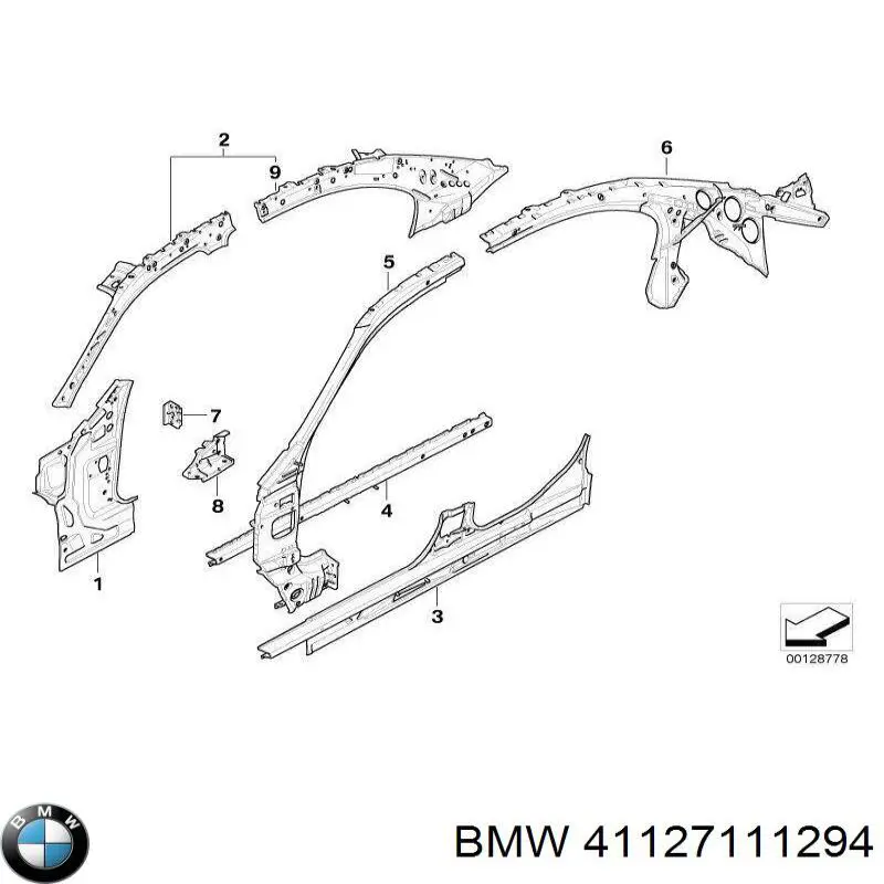 Longuero del chasis delantero derecho para BMW 5 (E60)