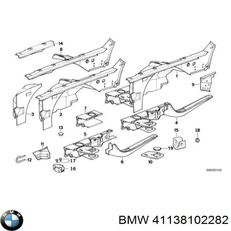 Soporte de radiador completo (panel de montaje para foco) para BMW 7 (E32)