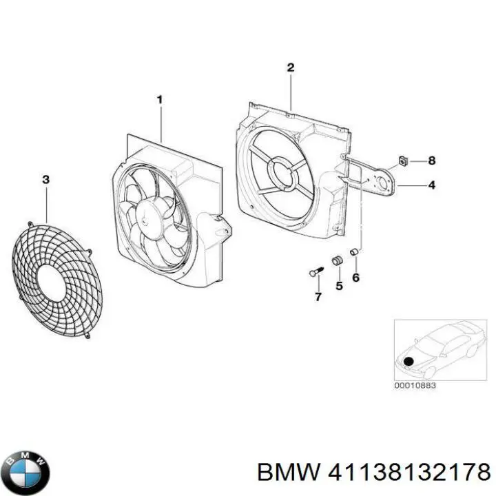 Comprar 41138132178 BMW Soporte inferior del radiador (panel de montaje de faros)
