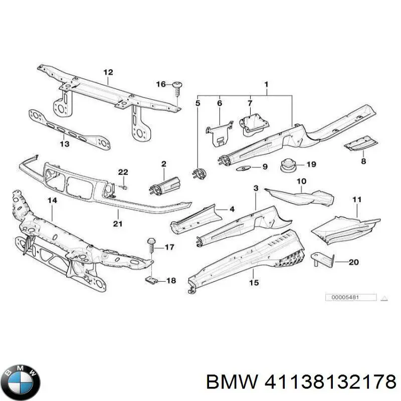 Soporte inferior del radiador (panel de montaje de faros) BMW 41138132178 precio, desde 27,98 EUR