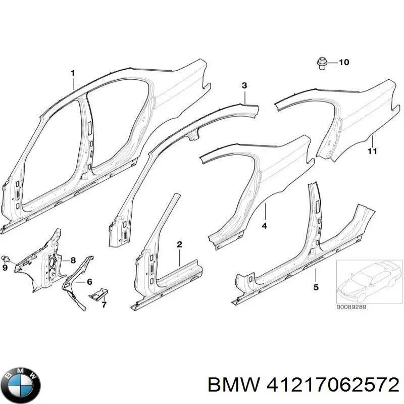 Panel lateral derecho BMW 41217062572 precio, desde 3949,16 EUR