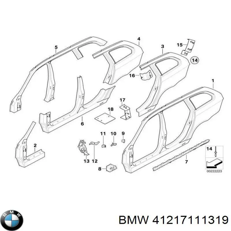 41217111319 BMW guardabarros trasero izquierdo