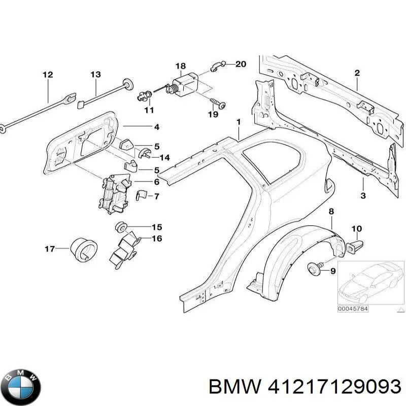 41217129093 BMW guardabarros trasero izquierdo