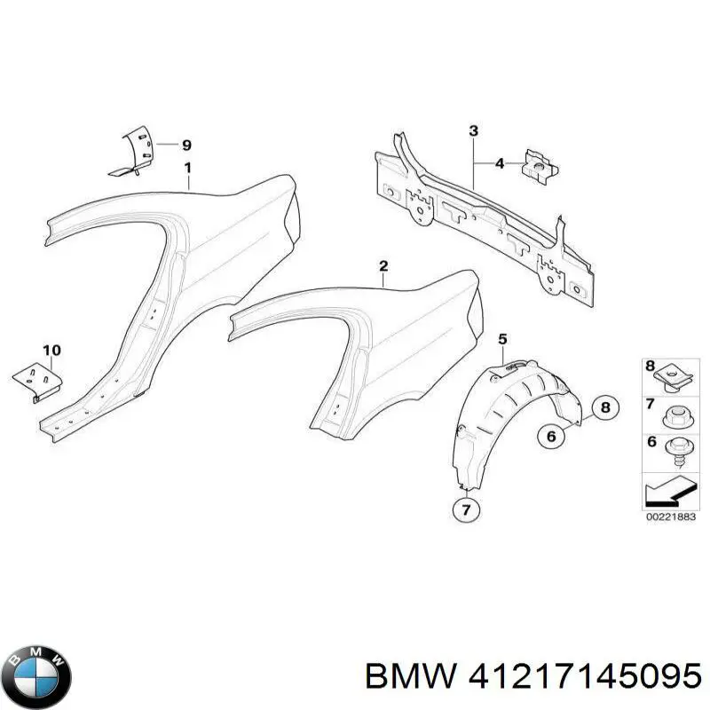 Guardabarros trasero izquierdo para BMW 3 (E90)