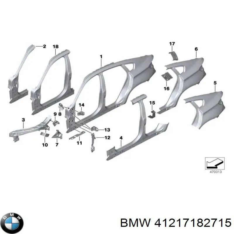 Guardabarros trasero izquierdo para BMW X6 (E71)