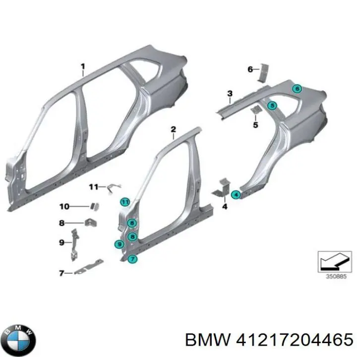41217204465 BMW Panel lateral izquierdo