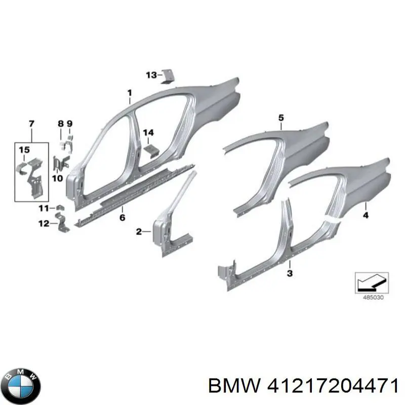 41217204471 BMW guardabarros trasero izquierdo