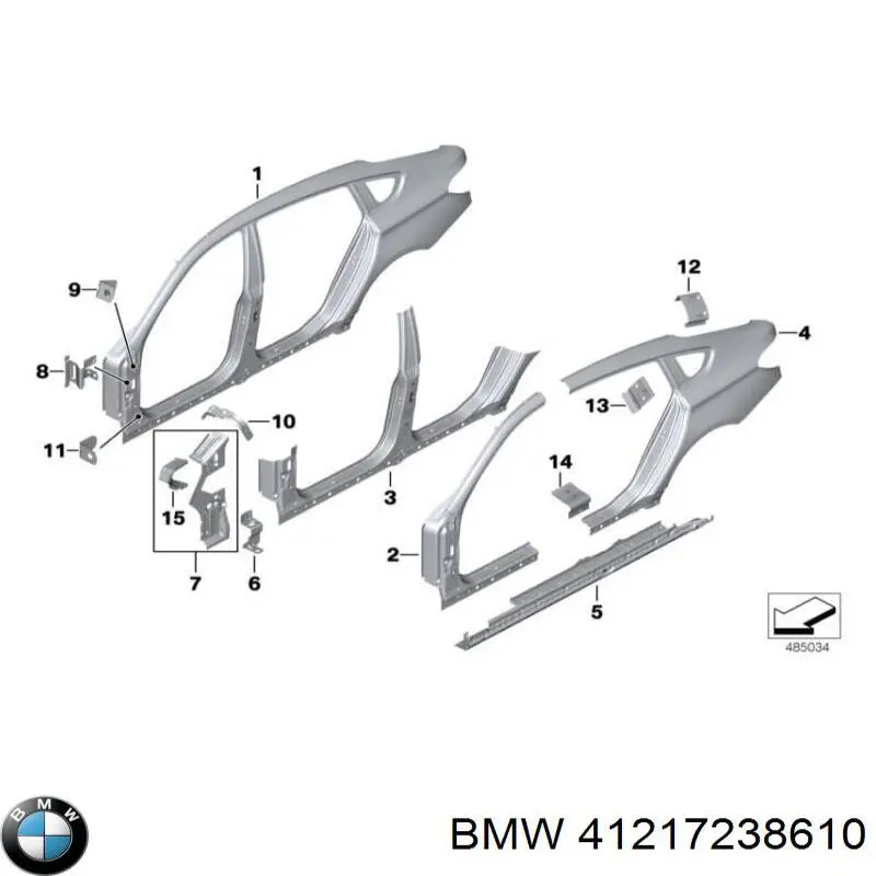 41217238610 BMW guardabarros trasero derecho