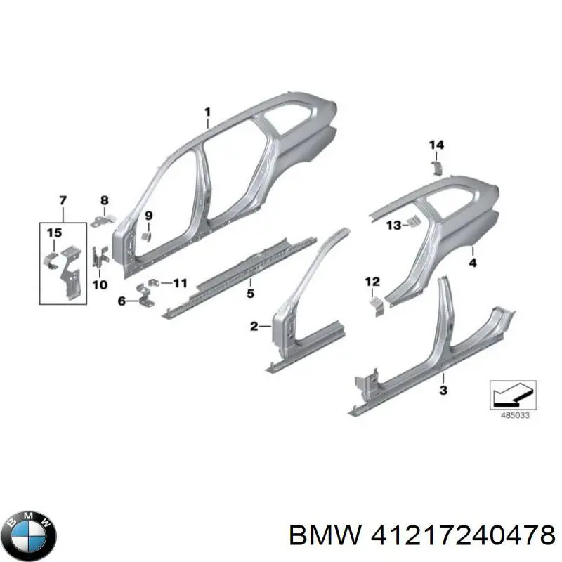 Pilar, carrocería, central derecha para BMW 5 (F10)