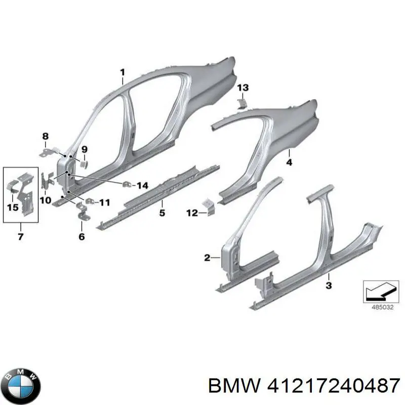 Guardabarros trasero izquierdo para BMW 5 (F10)