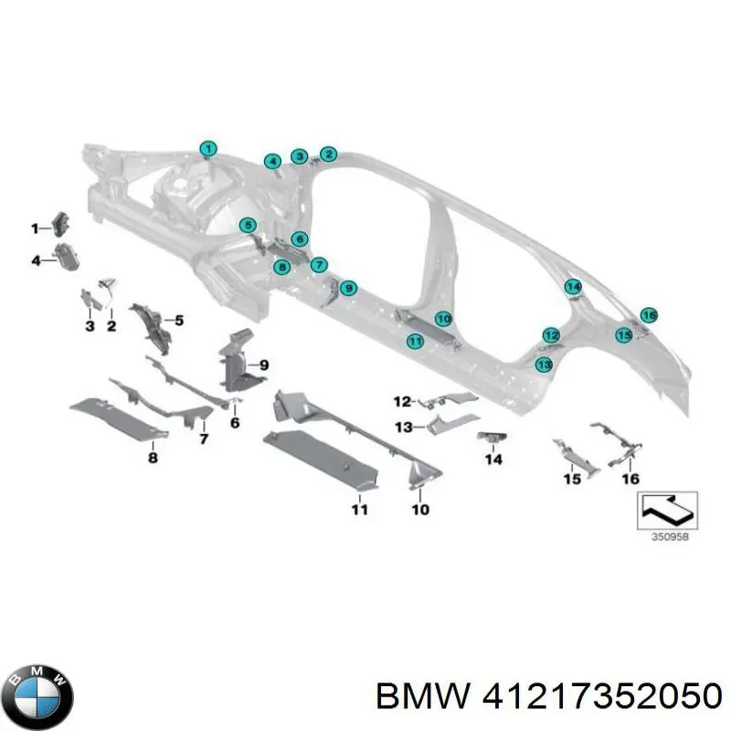 41217352050 BMW guardabarros trasero derecho