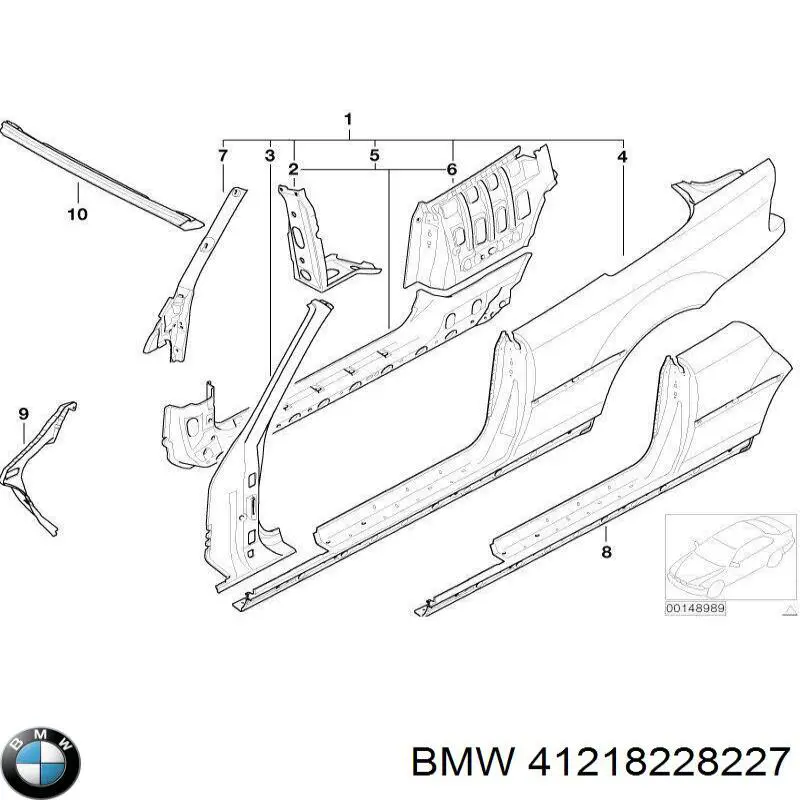 Comprar 41218228227 BMW Pilar delantero izquierdo de la carrocería
