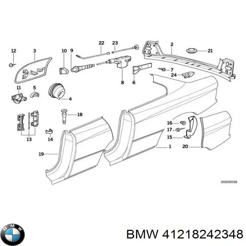Guardabarros trasero derecho para BMW 3 (E46)