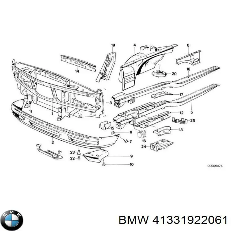 41331922061 BMW parachoques delantero, parte inferior