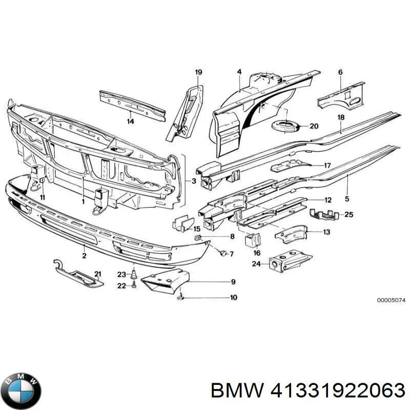 Parachoques delantero, parte inferior para BMW 5 (E28)