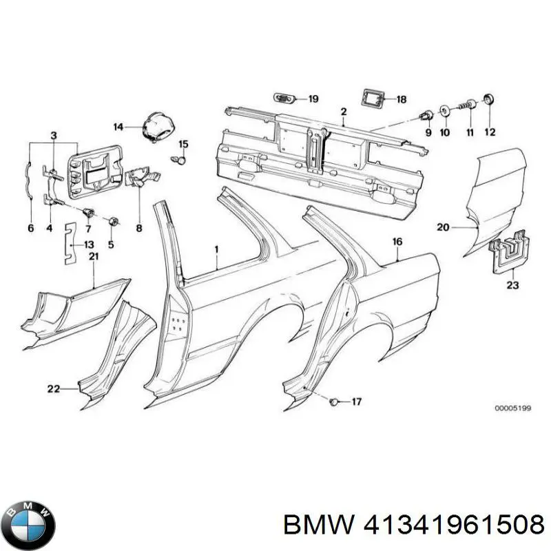 41341961508 BMW panel del maletero trasero