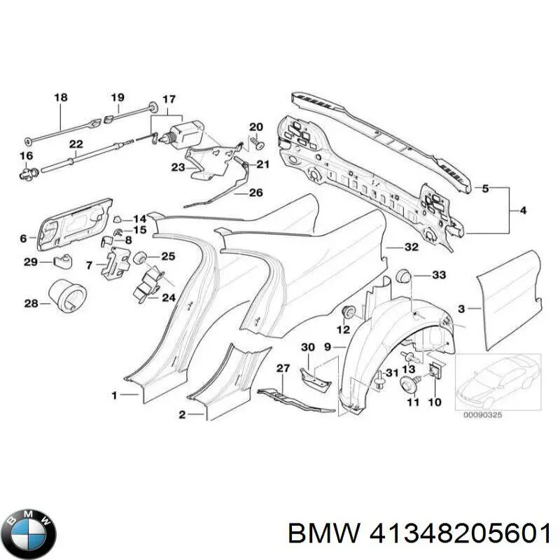Panel trasero de maletero para BMW 5 (E39)
