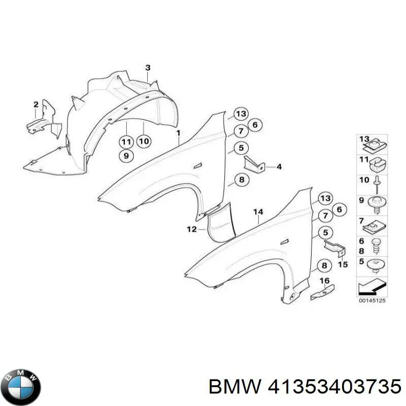 Comprar 41353403735 BMW Aleta delantera izquierda