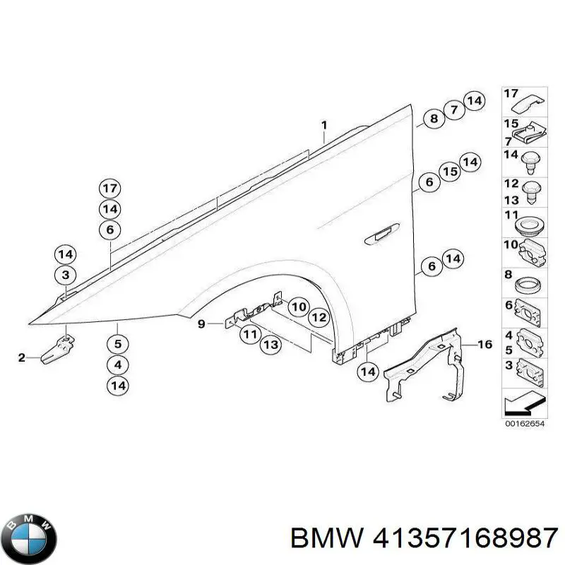 Aleta delantera izquierda BMW 41357168987 precio, desde 112,92 EUR