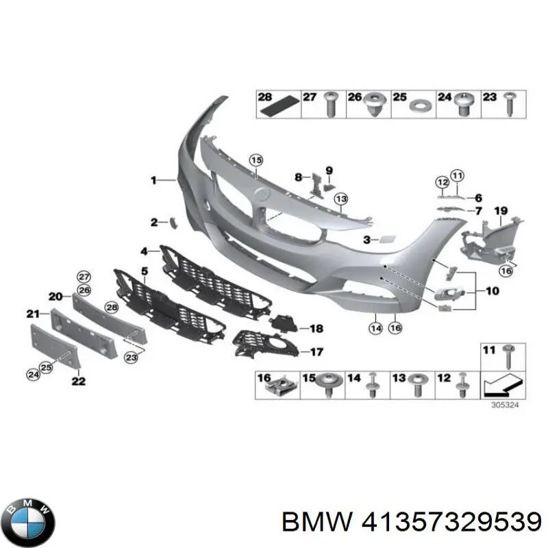 Comprar 41357329539 BMW Soporte delantero izquierdo para aleta delantera