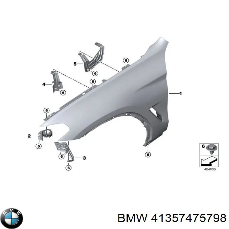 Soporte delantero de guardabarros delantero derecho BMW 41357475798 precio, desde 38,83 EUR
