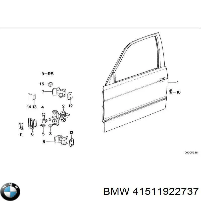 Vastago, (Pasador) Bisagra Puerta para BMW 3 (E30)