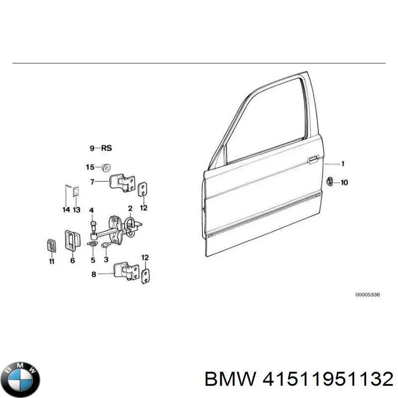 Bisagra de la puerta delantera derecha BMW 41511951132 precio, desde 51,78 EUR
